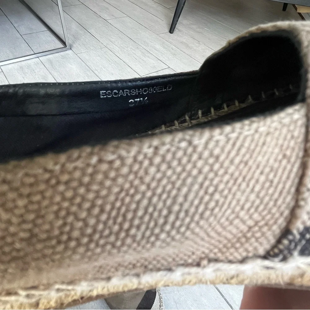 Burberry Authentic Beige Hodgeson House Check Canvas Flat Espadrille Size 7